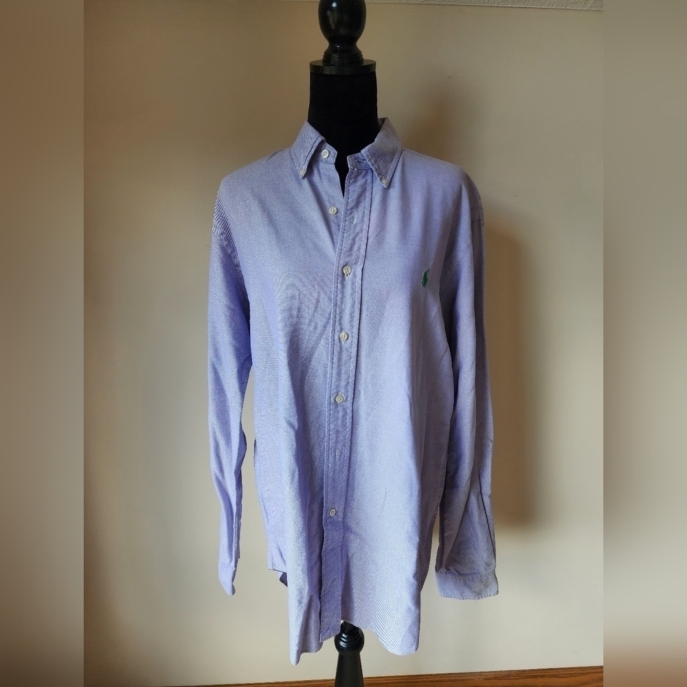 Ralph Lauren 100% Cotton Classic Fit Button Down Light Purple Men's Sz 16 34/35